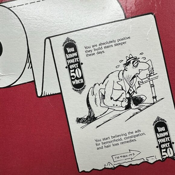 Humorous Novelty Toilet Paper You Know You're Over 50 Vtg 1992 Gag Gift Party - Picture 3 of 11
